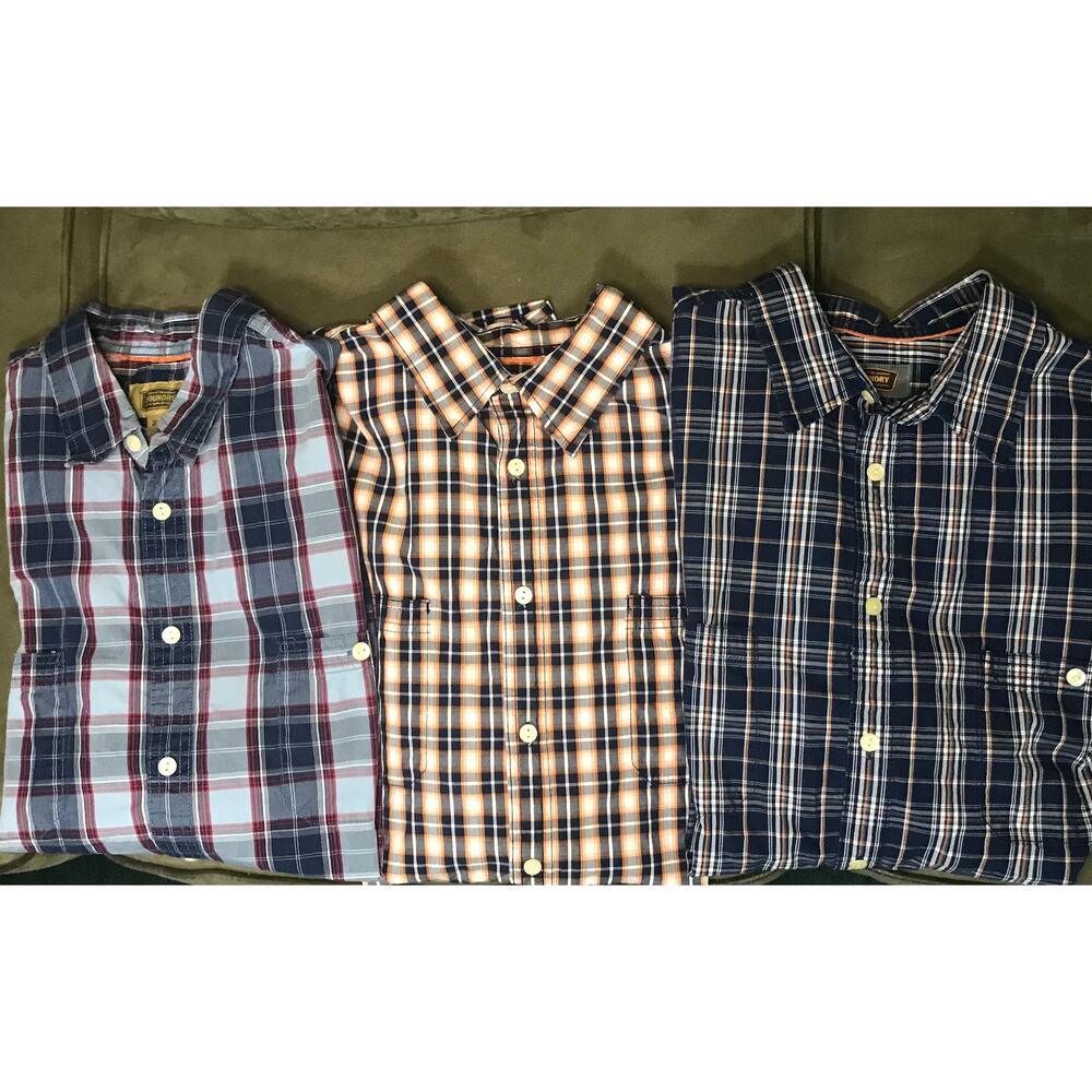 The Foundry 2XLT Big Tall Plaid Button Down Shirt Bundle Multicolor Short Sleeve